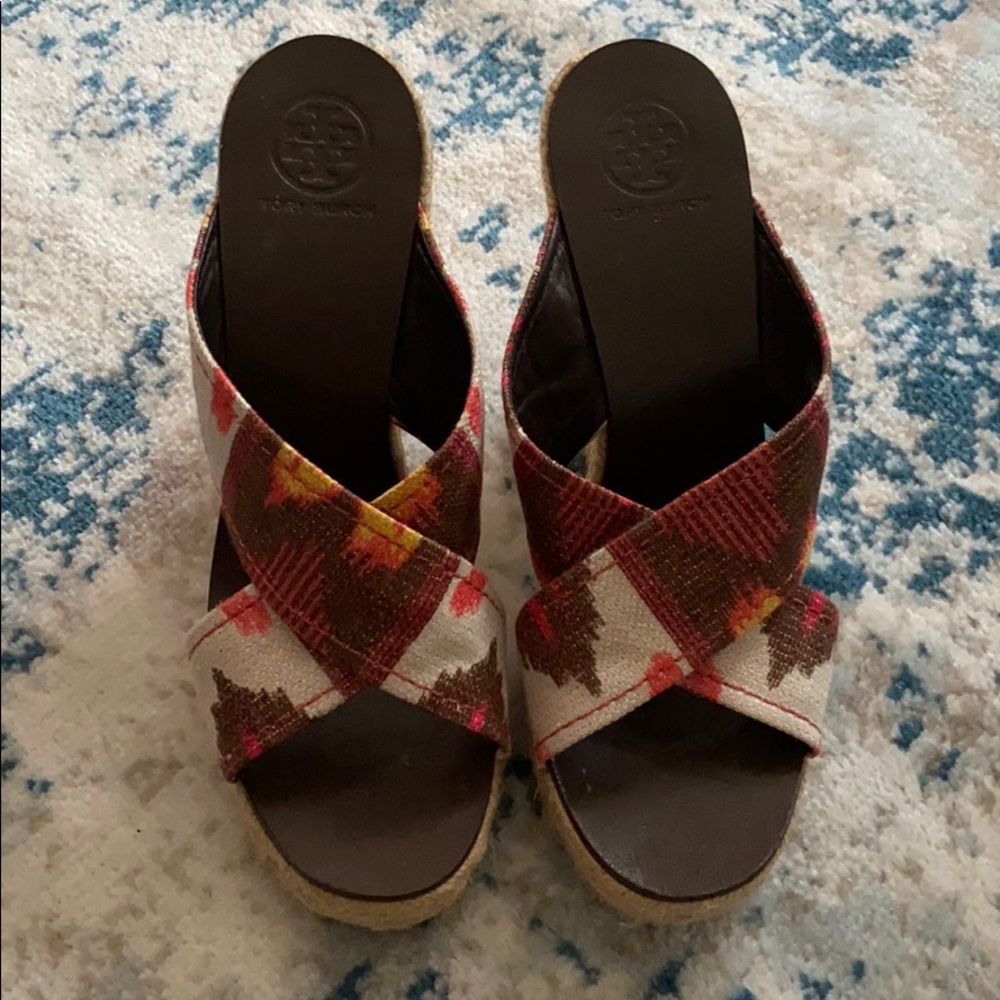 Tory Burch Slip on Espadrille Wedges